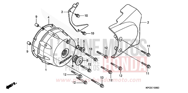 LEFT CRANKCASE COVER for Varadero 125 MYSTIC ORANGE METALLIC (YR253) from 2006